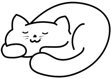 Спящий кот раскраска