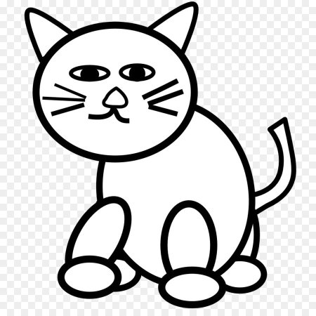 Котик раскраска для малышей простая