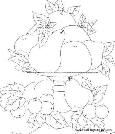 Натюрморт с фруктами раскраска