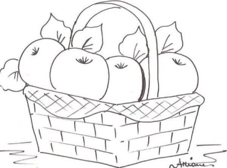 Натюрморт с фруктами раскраска