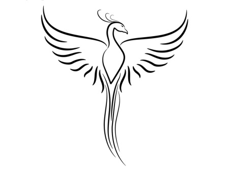 Птица Феникс трафарет