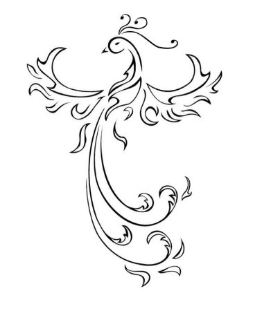 Тату Феникс трафарет