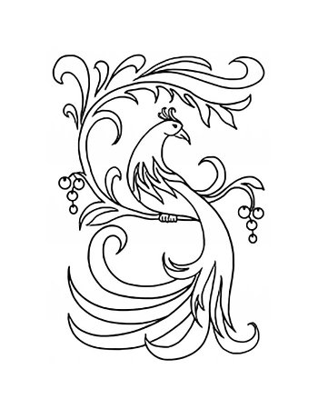 Эскиз контурного Феникса