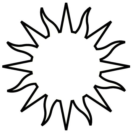 Солнце рисунок контур