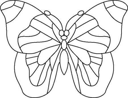 Витраж бабочка трафарет
