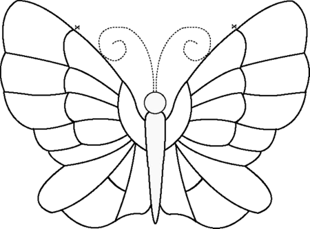 Витраж бабочка трафарет