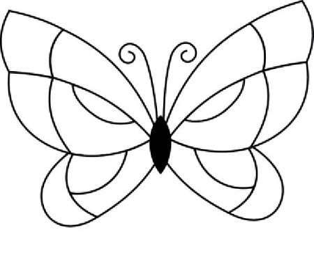 Витраж бабочка трафарет