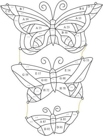 Витраж бабочка трафарет