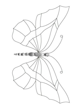 Витраж бабочка трафарет