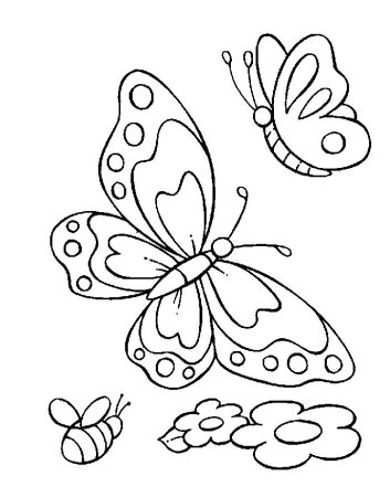 Бабочка трафарет для раскрашивания