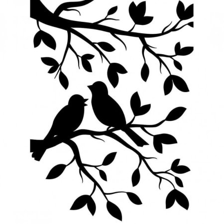 Контурные рисунки птицы на ветке (41 фото)