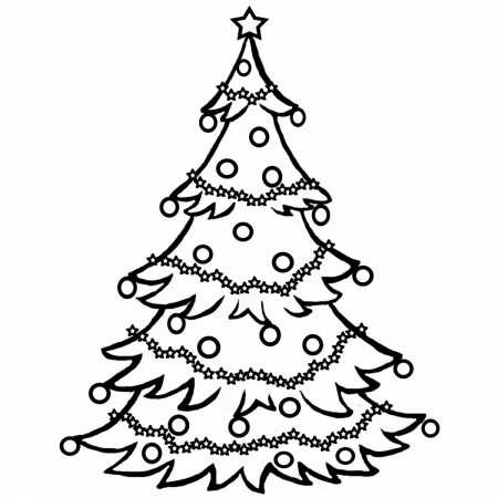 Елочка с шарами раскраска
