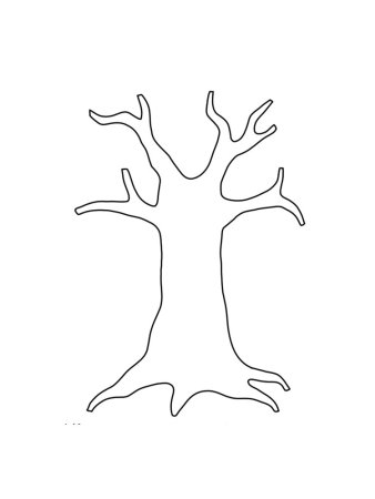 Раскраска дерево без листьев