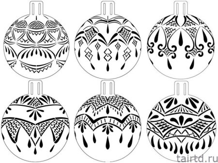 Новогодние шары раскраска