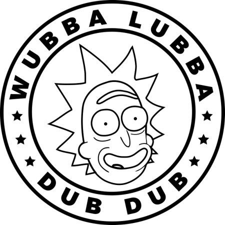 Рик и Морти Стикеры черно белые