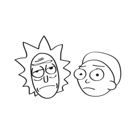 Раскраска Рик и Морти наклейки