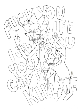 Рик и Морти Постер раскраска