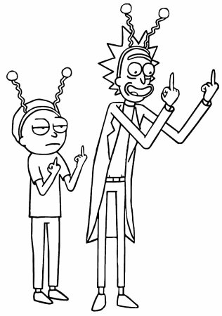 Рик и Морти раскраска в полном росте