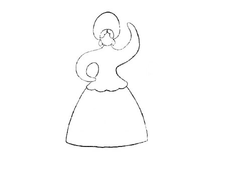 Дымковская игрушка Барыня для рисования