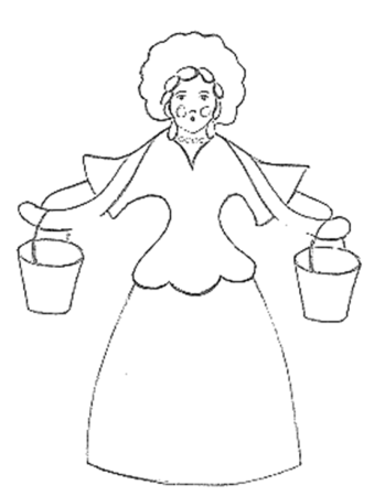 Раскраска Дымковская Барыня Водоноска