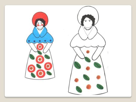 Водоноска Дымковская игрушка раскраска