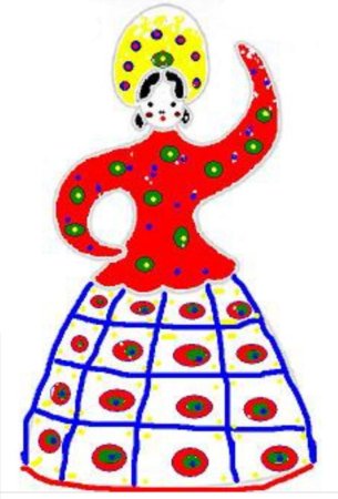 Раскраска народные промыслы Дымковская игрушка