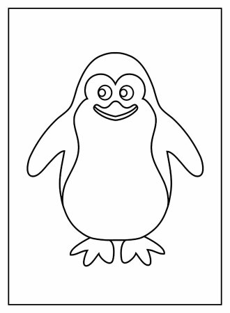 Пингвин контурный рисунок для детей (44 фото)