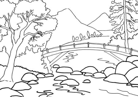 Раскраска пейзаж