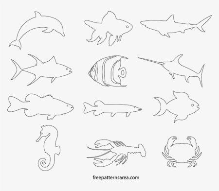 Контур рыбки для вырезания