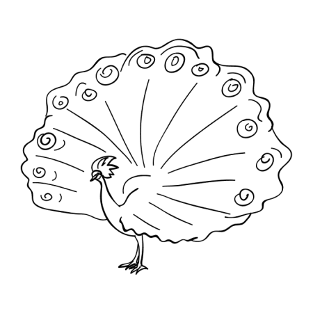 Павлин поделка раскраска