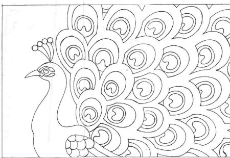 Павлин трафарет для аппликации