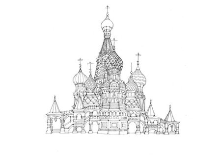 Контур храма храм Василия Блаженного