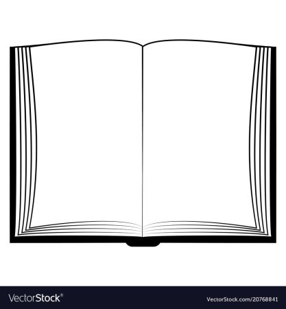 Книжка раскрытая черно белая