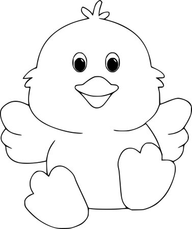 Цыпленок картинка для детей раскраска
