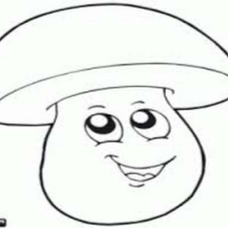 Раскраска гриб с улыбкой