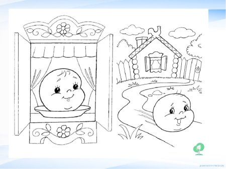 Колобок раскраска для детей