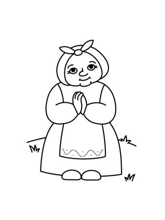 Бабушка раскраска для детей