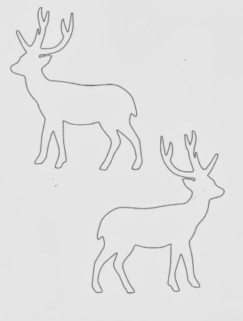 Олень контур