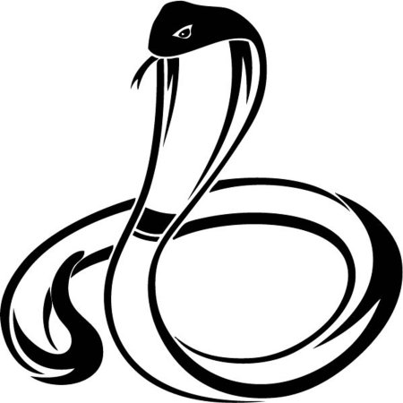 Тату змея контур