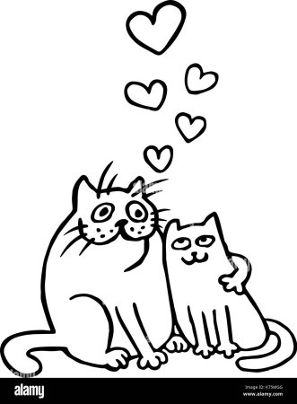 Влюбленные котики черно белые