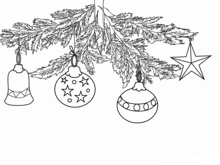 Елочные украшения раскраска