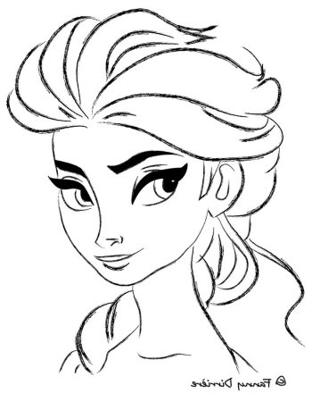 Раскраска портрет Эльзы и Анны