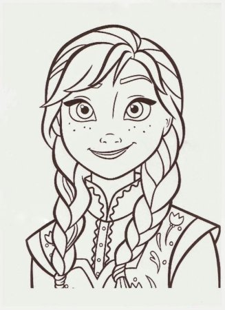 Раскраска портрет Эльзы и Анны