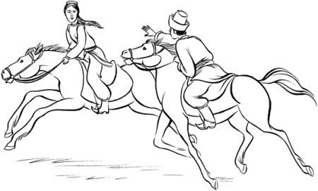 Национальные игры раскраска