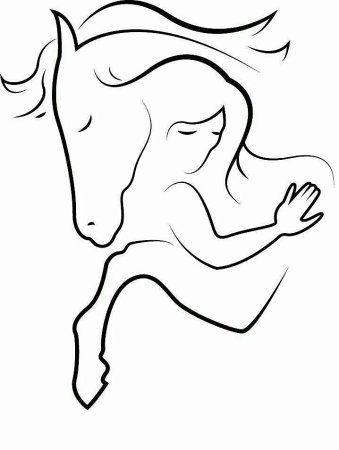 Тату силуэт лошади