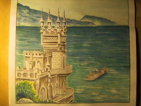 Ласточкино гнездо Ялта рисунок
