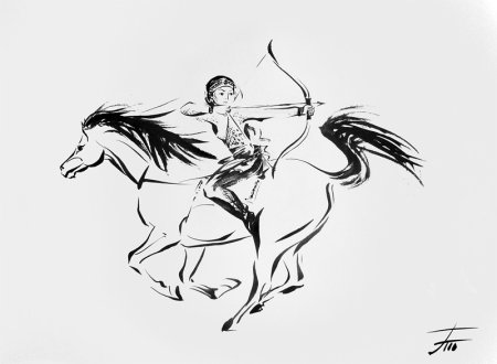 Девушка на коне рисунок