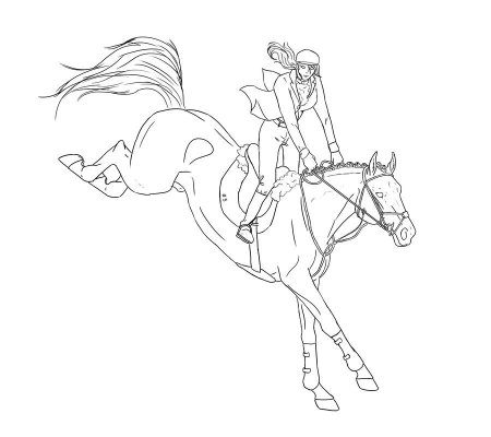 Раскраска всадник на лошади