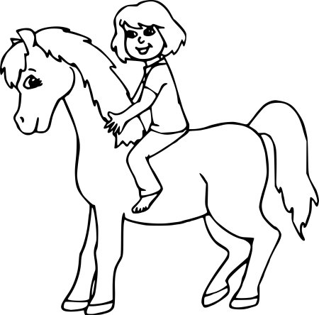 Раскраски для девочек лошади