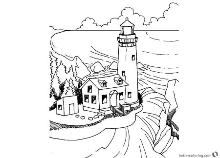 Маяк раскраска